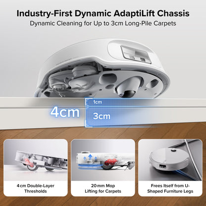 Roborock Qrevo Curv 2 Pro Robot Vacuum & Mop, 25,000 Pa Suction, Zero-Tangle, 100°C Hot Water Wash, Self-Cleaning, Smart Obstacle Avoidance, Auto Drying, Carpet Sensing for Pet Hair