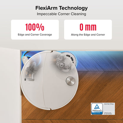 Roborock Qrevo Curv 2 Pro Robot Vacuum & Mop, 25,000 Pa Suction, Zero-Tangle, 100°C Hot Water Wash, Self-Cleaning, Smart Obstacle Avoidance, Auto Drying, Carpet Sensing for Pet Hair