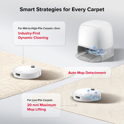 Roborock Qrevo Curv 2 Pro Robot Vacuum & Mop, 25,000 Pa Suction, Zero-Tangle, 100°C Hot Water Wash, Self-Cleaning, Smart Obstacle Avoidance, Auto Drying, Carpet Sensing for Pet Hair